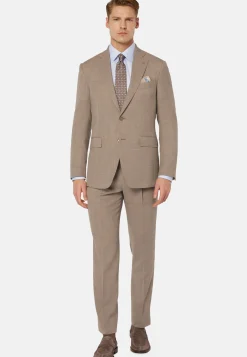 Abito Beige Principe Di Galles In Pura Lana