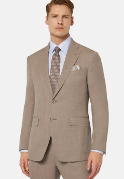 Abito Beige Principe Di Galles In Pura Lana