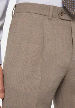 Abito Beige Principe Di Galles In Pura Lana