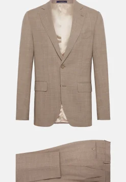 Abito Beige Principe Di Galles In Pura Lana