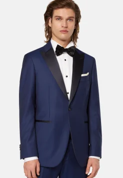 Abito Da Smoking Navy Blu In Lana Elasticizzata