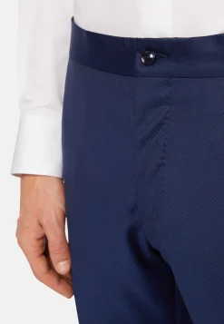Abito Da Smoking Navy Blu In Lana Elasticizzata