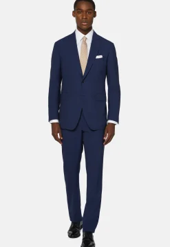 Abito Navy Blu Principe Di Galles In Lana Super130