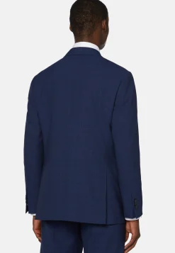 Abito Navy Blu Principe Di Galles In Lana Super130