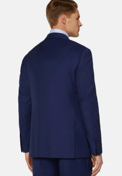 Abito Royal Blu Gessato In Pura Lana Super 130