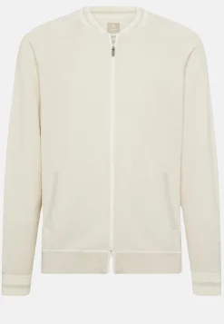 Bomber Di Maglia Sabbia In Cotone Seta Cashmere