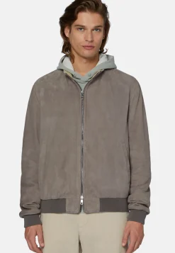 Bomber In Vera Pelle Scamosciata