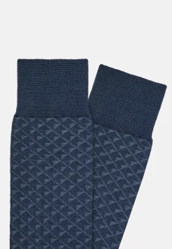 Calze Jacquard In Misto Cotone Organico