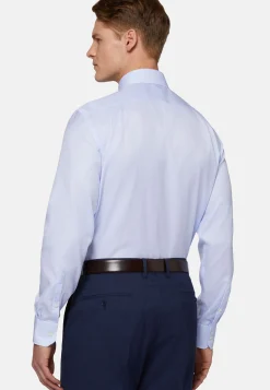 Camicia A Quadretti Azzurri In Cotone Regular Fit