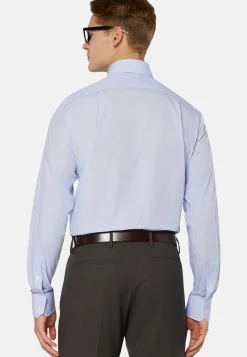 Camicia A Righe Azzurre In Cotone Regular Fit