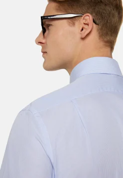 Camicia A Righe Azzurre In Cotone Regular Fit