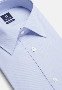 Camicia A Righe Azzurre In Cotone Regular Fit