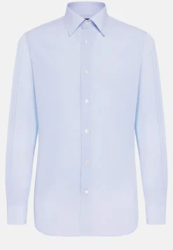 Camicia A Righe Azzurre In Cotone Regular Fit