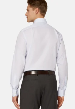 Camicia A Righe Azzurre In Cotone Regular Fit