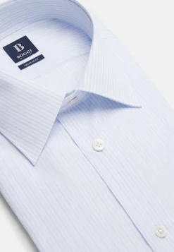 Camicia A Righe Azzurre In Cotone Regular Fit