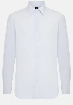 Camicia A Righe Azzurre In Cotone Regular Fit