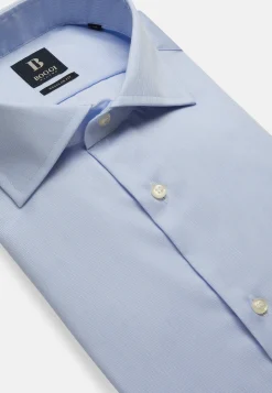 Camicia A Righe Azzurre In Twill Di Cotone Regular