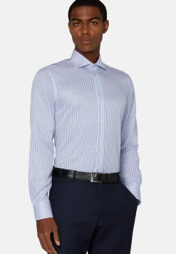 Camicia A Righe Royal In Twill Di Cotone Slim