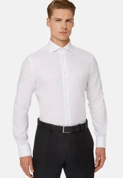 Camicia Azzurra In Cotone Dobby Regular Fit