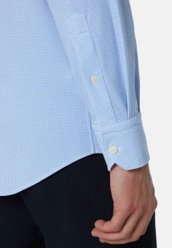 Camicia Azzurra In Nylon Elasticizzato Slim Fit
