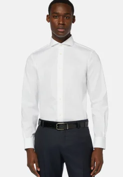 Camicia Azzurra In Pin Point Di Cotone Regular Fit