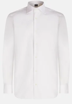 Camicia Azzurra In Pin Point Di Cotone Slim Fit