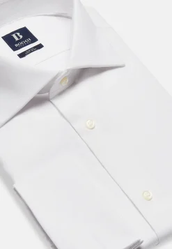 Camicia Azzurra In Pin Point Di Cotone Slim Fit