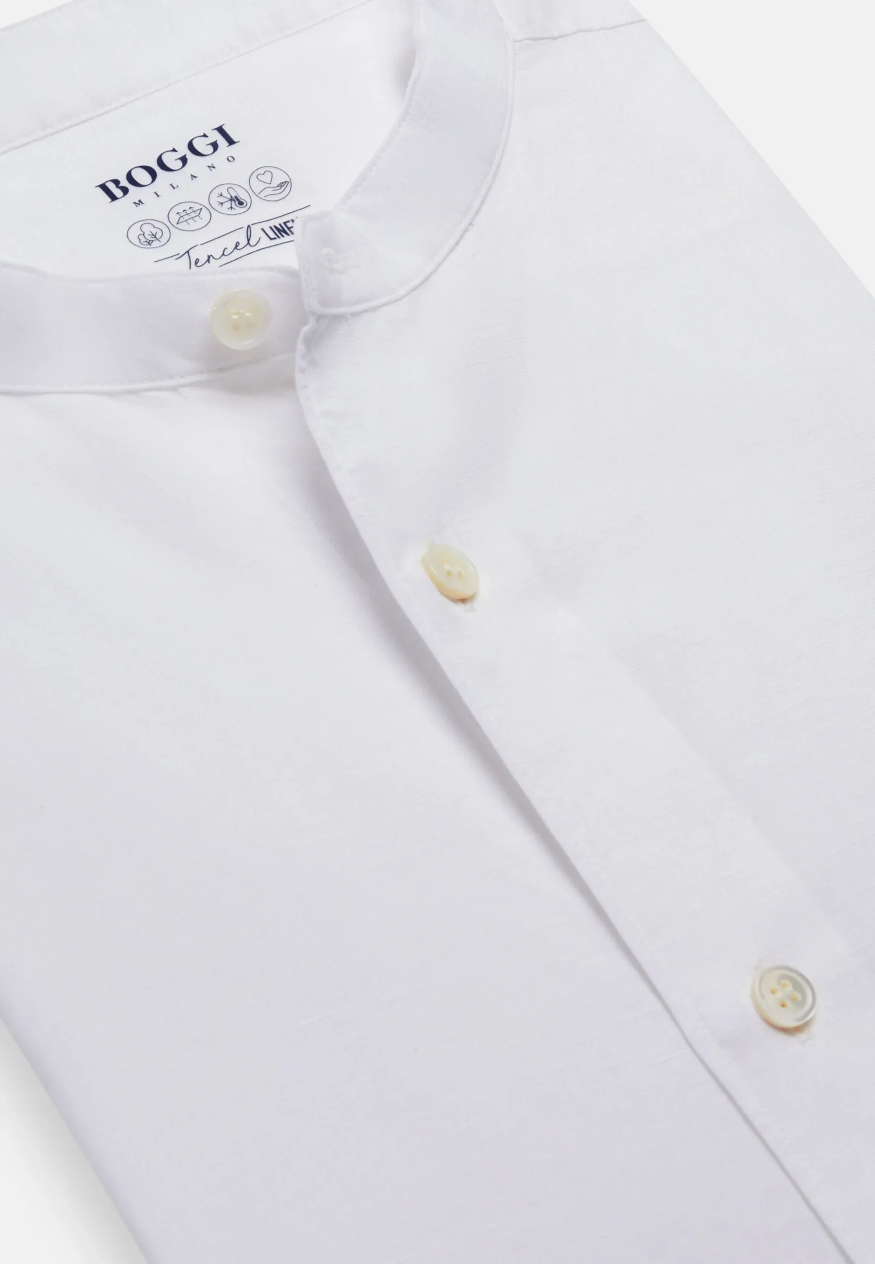 Camicia Azzurra In Tencel Lino Regular Fit