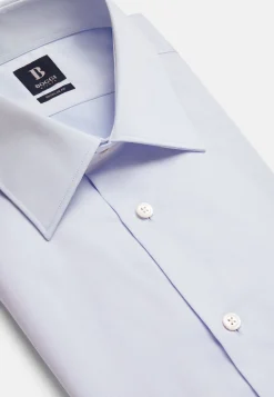 Camicia Azzurra In Twill Di Cotone Regular Fit