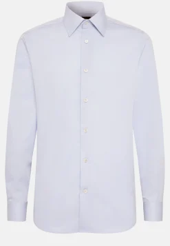 Camicia Azzurra In Twill Di Cotone Regular Fit
