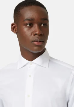 Camicia Azzurra In Twill Di Cotone Slim Fit