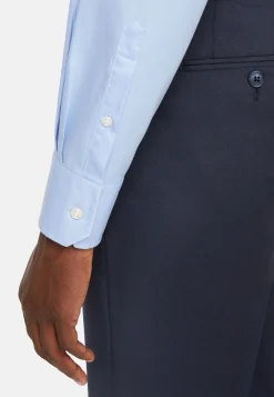 Camicia Azzurra In Twill Di Cotone Slim Fit