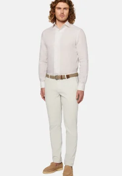 Camicia Beige In Lino Regular Fit
