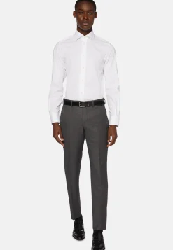 Camicia Bianca In Cotone Elasticizzato Slim Fit