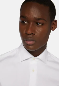 Camicia Bianca In Cotone Elasticizzato Slim Fit