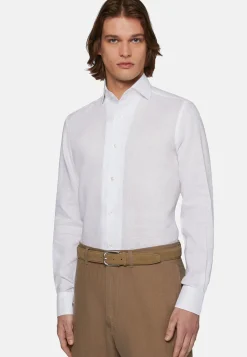 Camicia Bianca In Lino Regular Fit