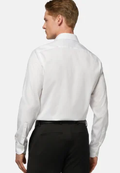 Camicia Bianca In Pin Point Di Cotone Slim Fit
