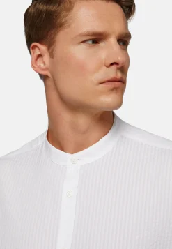 Camicia Bianca In Seersucker Regular Fit