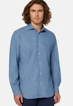 Camicia In Denim Di Cotone Regular Fit