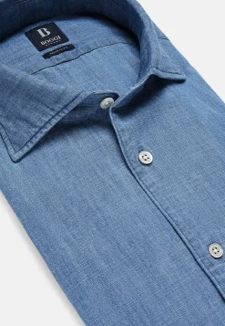 Camicia In Denim Di Cotone Regular Fit