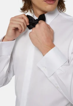 Camicia In Raso Di Cotone Slim Fit