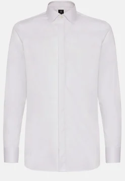 Camicia In Raso Di Cotone Slim Fit