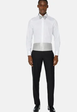 Camicia In Raso Di Cotone Slim Fit