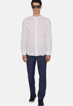 Camicia Navy In Lino Regular Fit