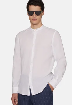 Camicia Navy In Lino Regular Fit