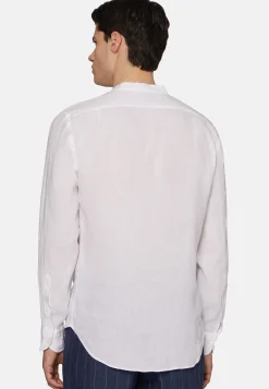 Camicia Navy In Lino Regular Fit