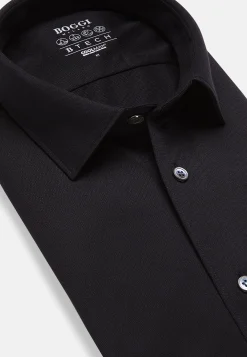 Camicia Nera In Cotone E COOLMAX® Slim Fit