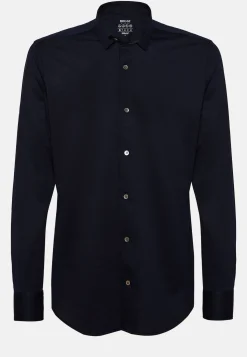 Camicia Nera In Cotone E COOLMAX® Slim Fit