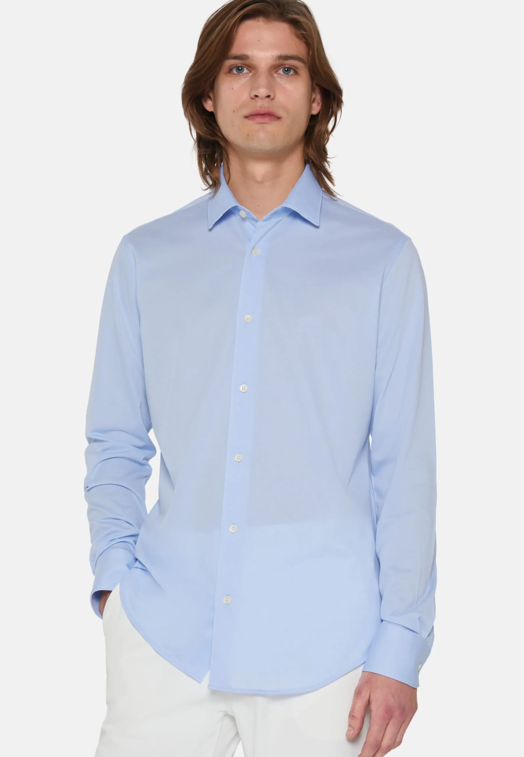 Camicia Nera In Cotone E COOLMAX® Slim Fit