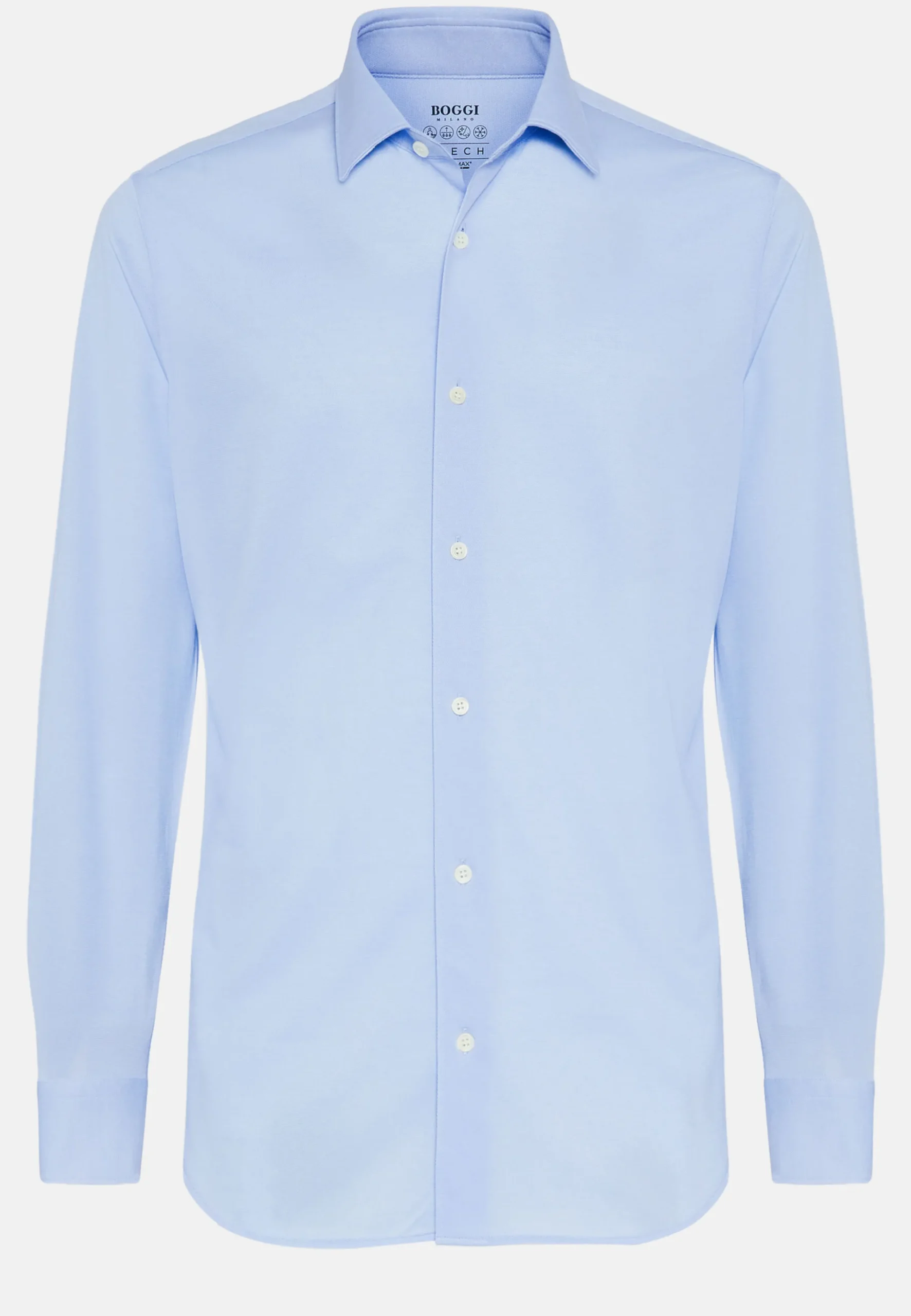 Camicia Nera In Cotone E COOLMAX® Slim Fit